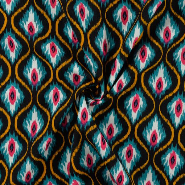 Viskosestoff mit Baumwolle Pink Peacock